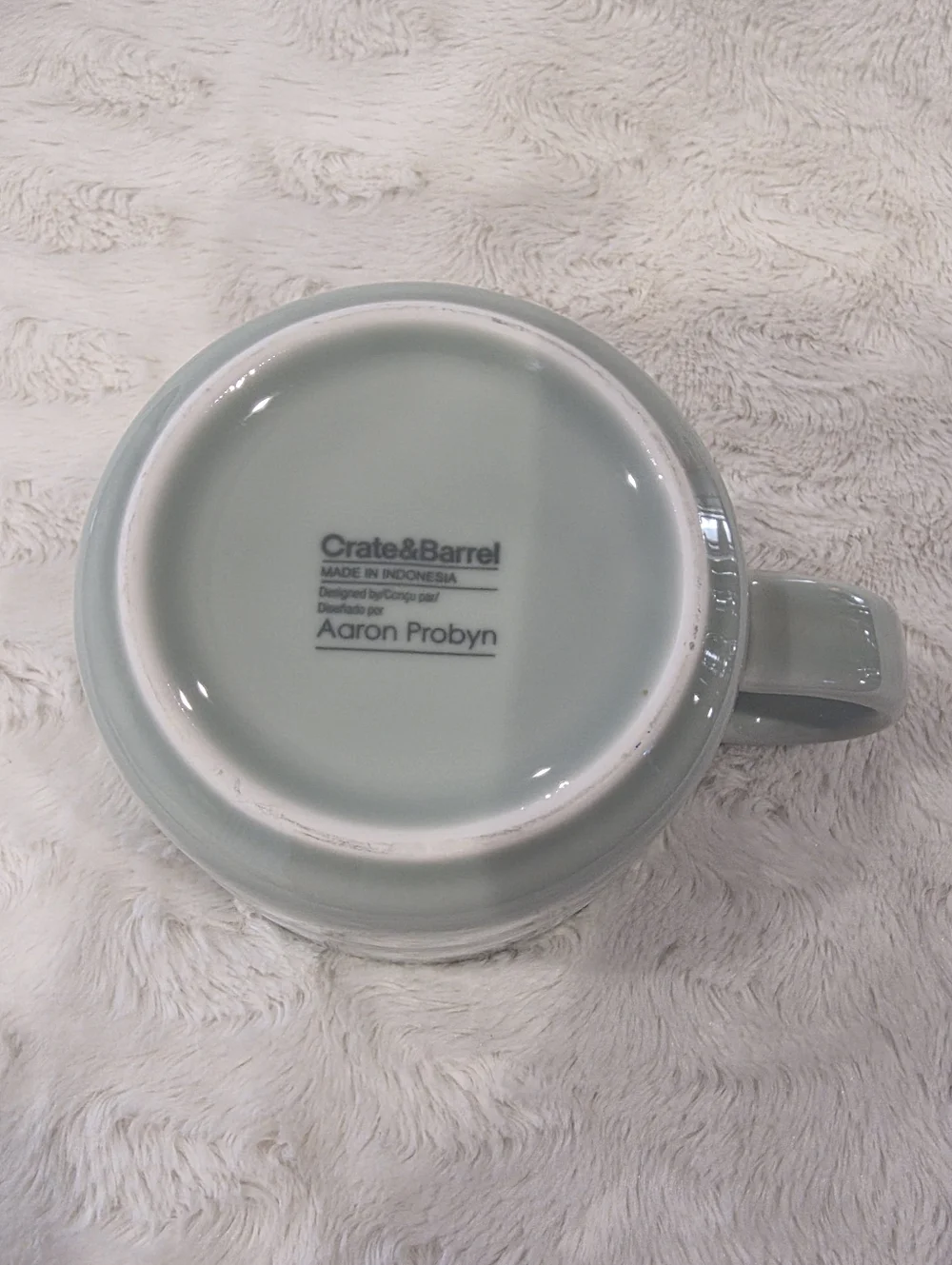 Crate & Barrel Aaron Probyn Hue Coffee Mug Light Green 12oz.